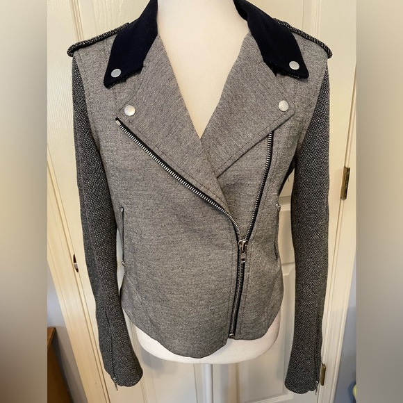 Theory Akashi K Moto Wool, Cotton and Cashmere Moto Jacket Large - Picture 7 of 15